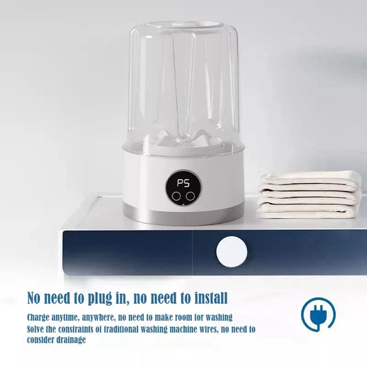 New Wireless Washing Machine Portable Travel Underwear And Socks Laundry Bucket, Charging Mini Clothes Washing Cup 2-speed Time